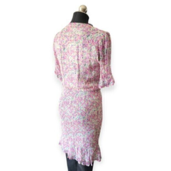 Esqualo Pink Floral Chiffon Dress NWT Sz 4 - Picture 5 of 15